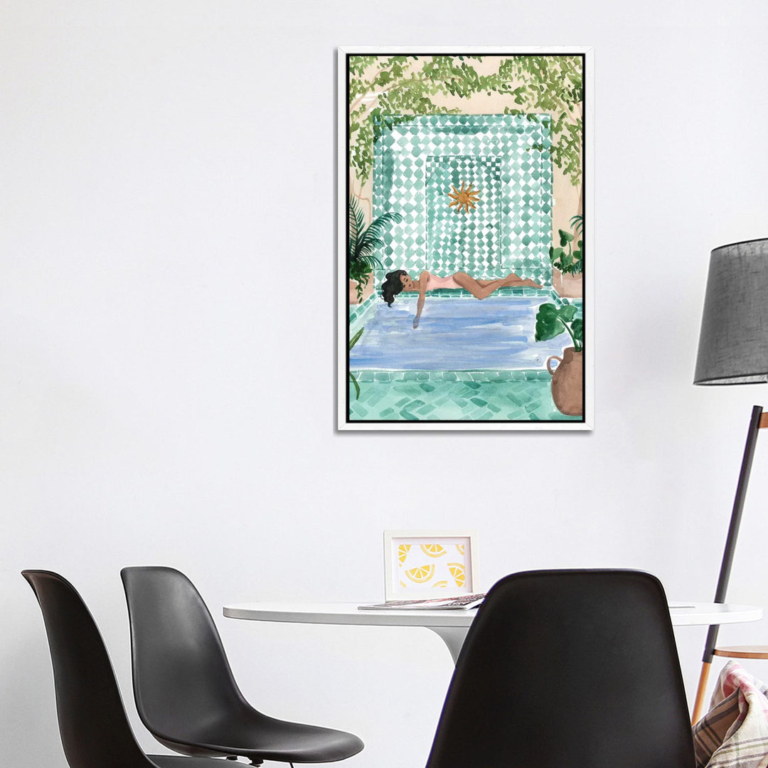 Poolside Siesta von Sabina Fenn - Galerie-umwickelte Leinwand Giclée auf Leinwand