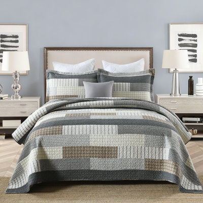 DDUOXIN 100% Cotton 98×90 inch Quilt Sets - 1 Quilt with 2 Pillow Shams