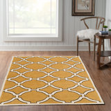 Formaran Geometric Handmade Tufted Beige Area Rug