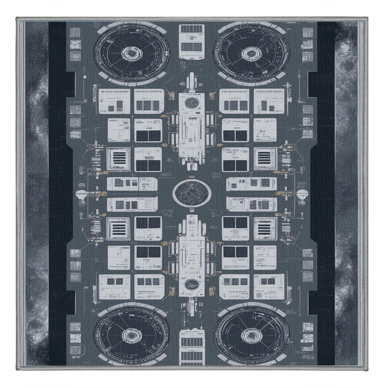 Tapis gris lavable à la machine, Carré 3 pi