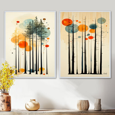 Silhouettes de forêt de pins de Summer Valley - Décoration murale en pin (lot de 2)
