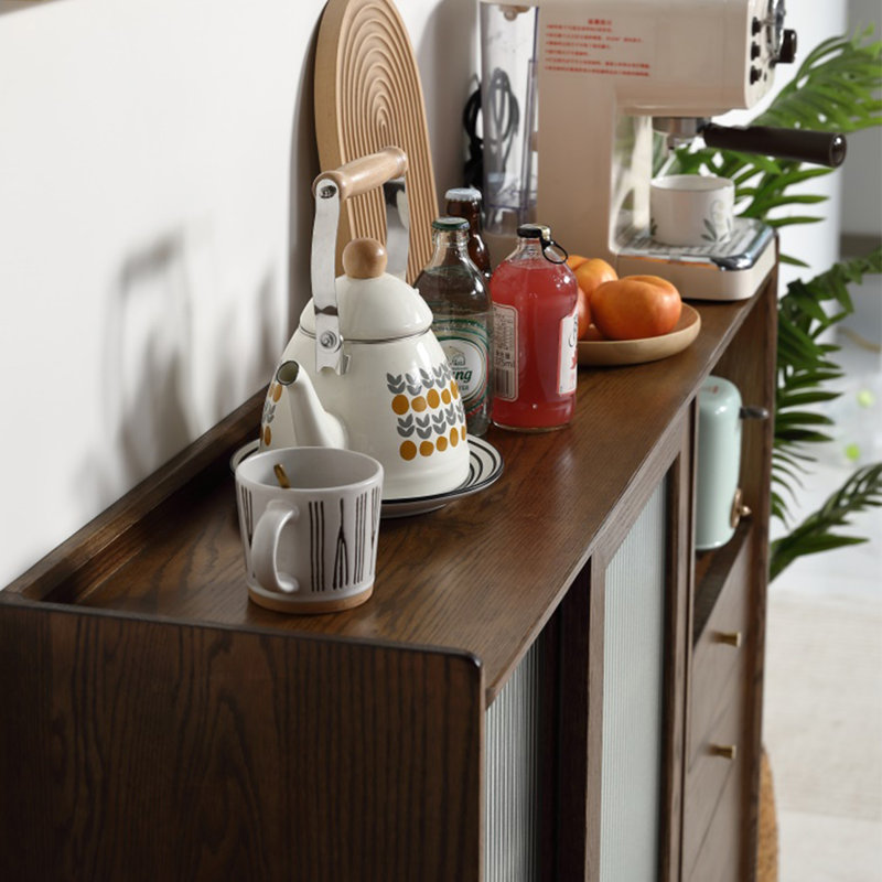 Modern Minimalist Sideboard Cabinet, Walnut