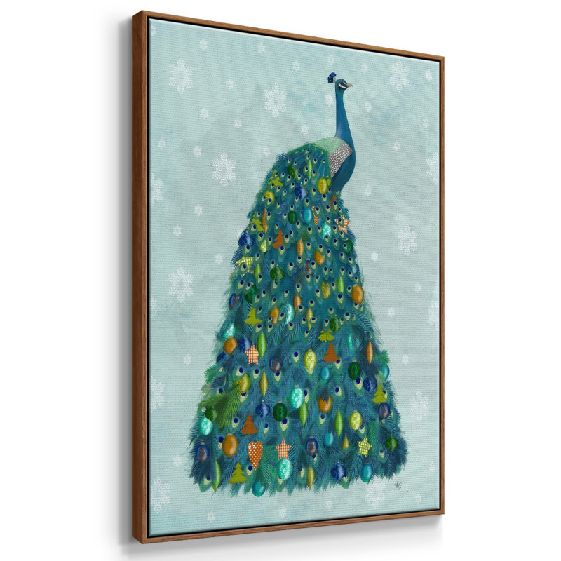 Arbre de Noël Christmas Peacock, H 25 po x l 17 po x P 1,5 po, Noyer
