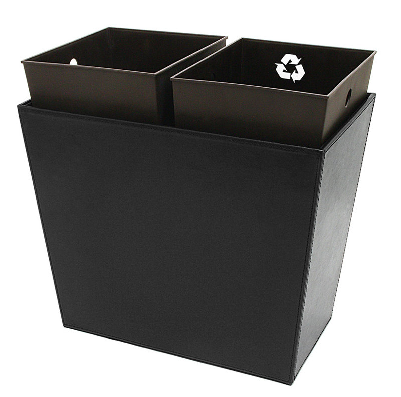Poubelle de recyclage en plastique 4,25 gallons London, Noir