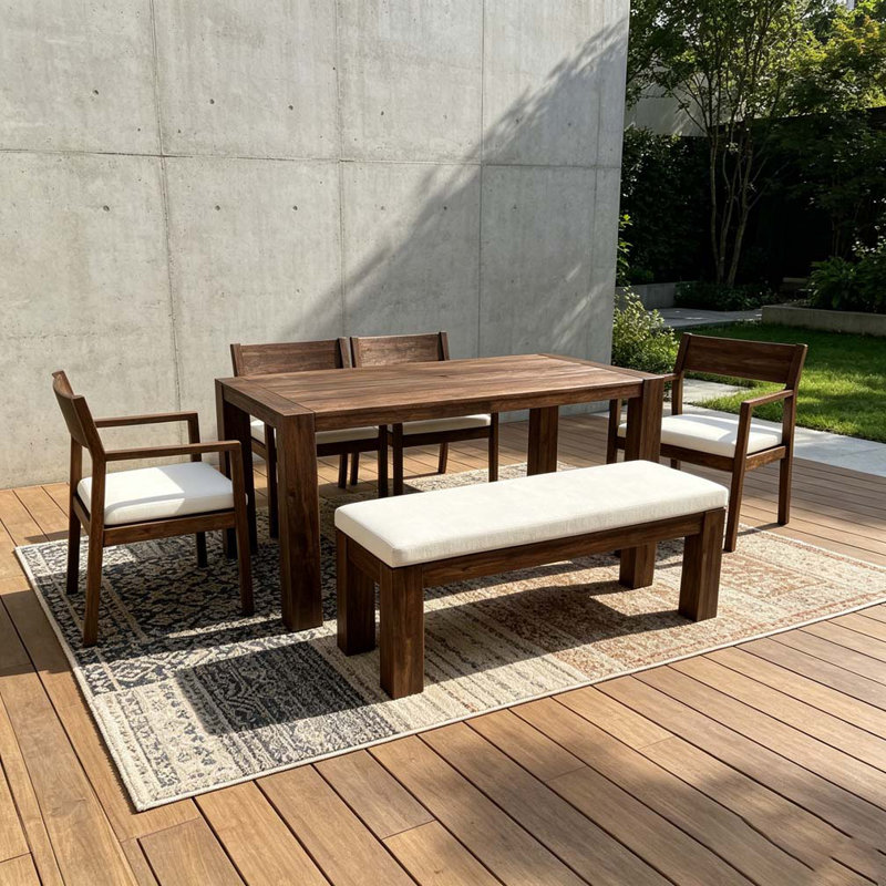 Patio Dining Table Set, Mocha
