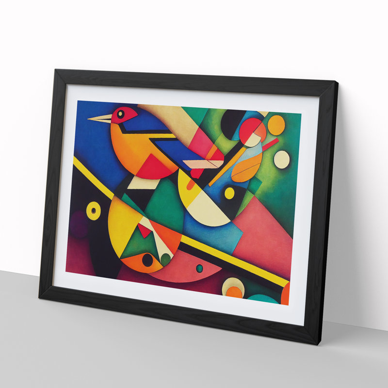 Abstract Kingfisher Bird Vol.4 - Framed Print, Black, 46cm H x 64cm W x 2cm D