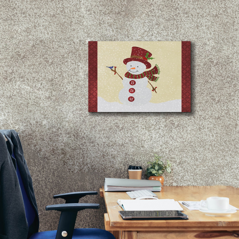  «Snowman 2» par Erin Clark, art mural sur toile, 24 po x 20 po