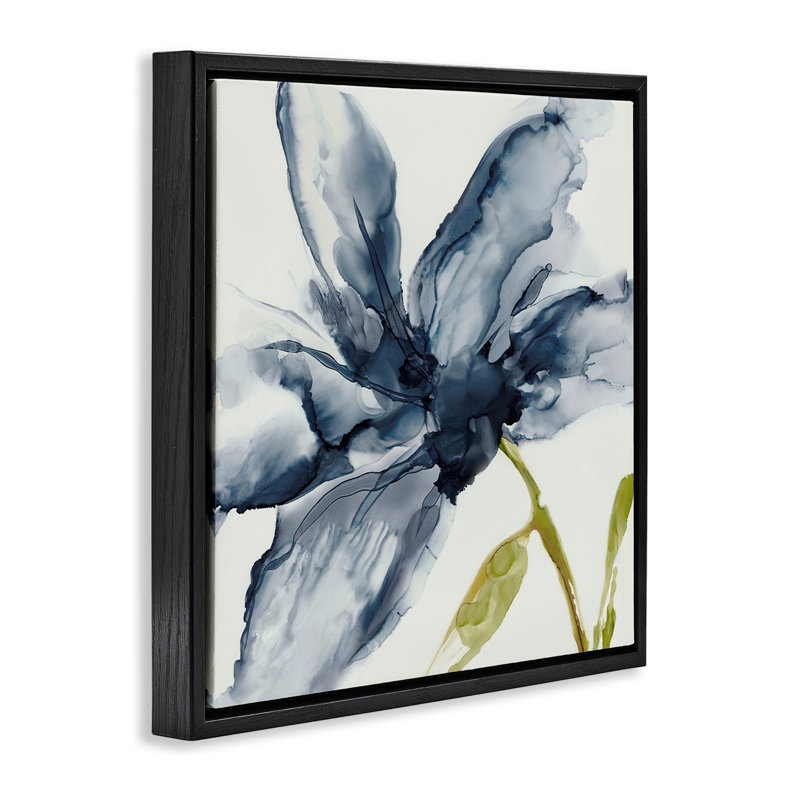Cadre flottant «Petals Of Sky Flower» par Jacob Q, Cadre flottant noir de jais, H 18 po x l 18 po