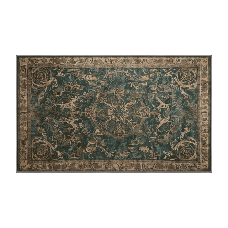 Machine Washable Brown Area Rug, Runner 2' x 5'