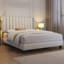 Upholstered Bed Frame with Channel Tufted Headboard-151398448-151398479