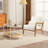 Mid Century Solid Wood Accent Chair Chenille Armchair-1512410009