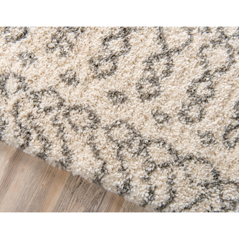 Paquette Geometric Shag Area Rug, Rectangle 152 x 244cm