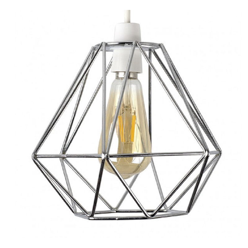 Carnegie 20cm H Metal Novelty Pendant Shade ( Clip On ), Chrome