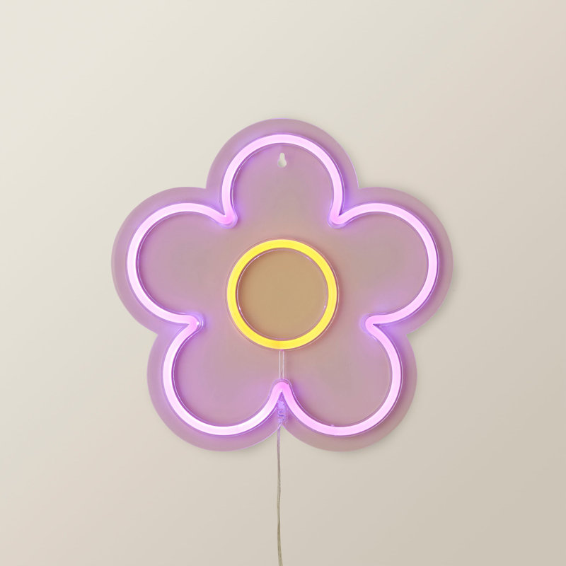 Neon Sign Flower Style Novelty Wall Light