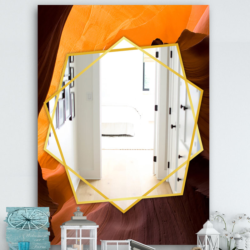 Améthyste mauve - Miroir moderne - Miroir mural contemporain, H 39,4 po x l 29,5 po, Brun