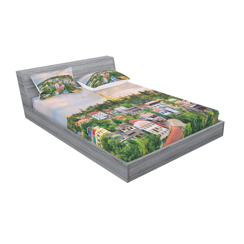 Ensemble de draps Yangon, Ensemble de draps pour lit double avec un drap-hou