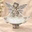 Statue de jardin féerique avec plateau en forme de feuille