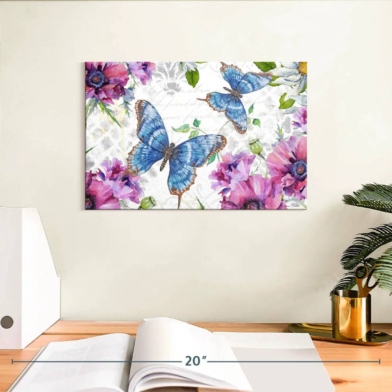 Jardin floral papillon II, H 8 po x l 12 po