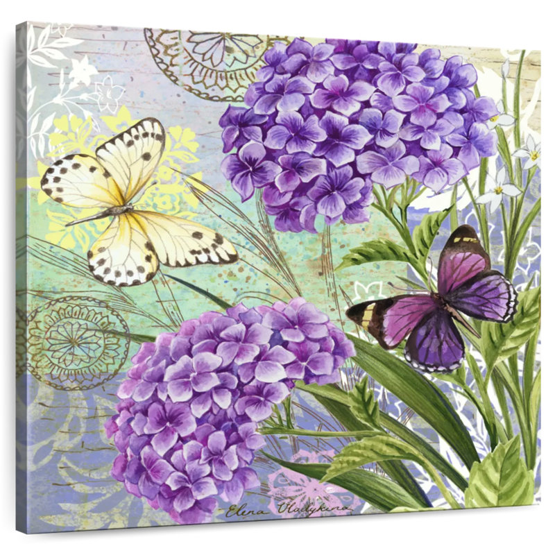 Harnek Flower Collage Hydrangea And Butterflies