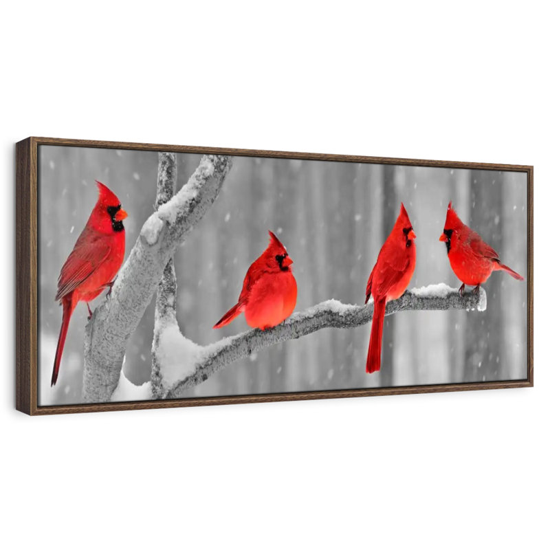Cardinal, 57 po x 19 po, Cadre flottant noyer