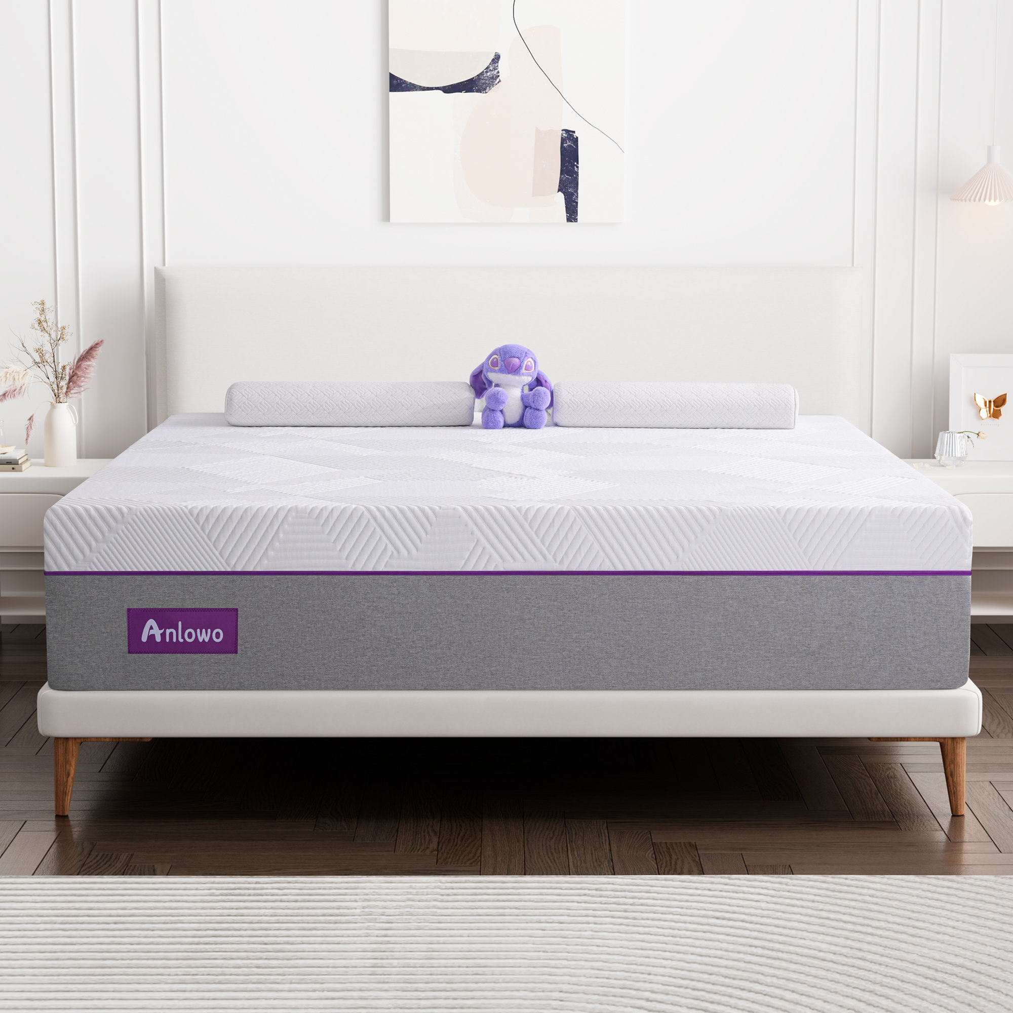 Anlowo 12-Inch Medium Purple Gel Memory Foam Mattress, Mattress in a Box,  Breathable Comfort Mattress & Reviews