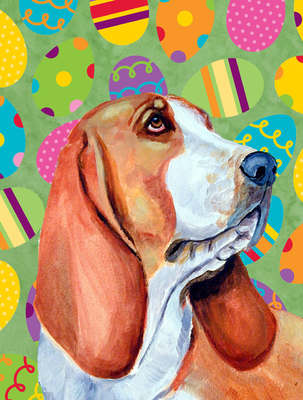 Drapeau de jardin Atara, Basset hound (orange et blanc)