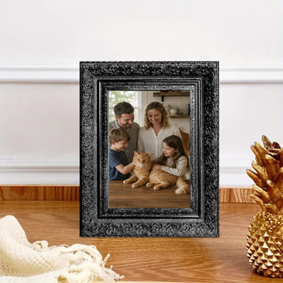 5" x 7" Black 1PC Vintage Style Picture Frame for Birthday Gifts