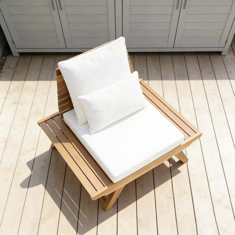 CHAISE CLUB EXTÉRIEURE, Teck