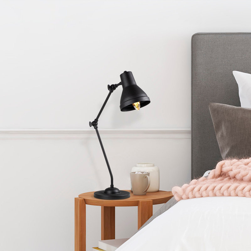 Lampe de table industrielle Adesha, corps en métal cuivré, 10,6 x 21,3 x 21,7 pouces | Douille E14, 40 W maximum, bouton marche / arrêt sur le câble | Décoration intérieure élégante, parfaite pour le salon et le bureau | IP 6, plaque de base en m?