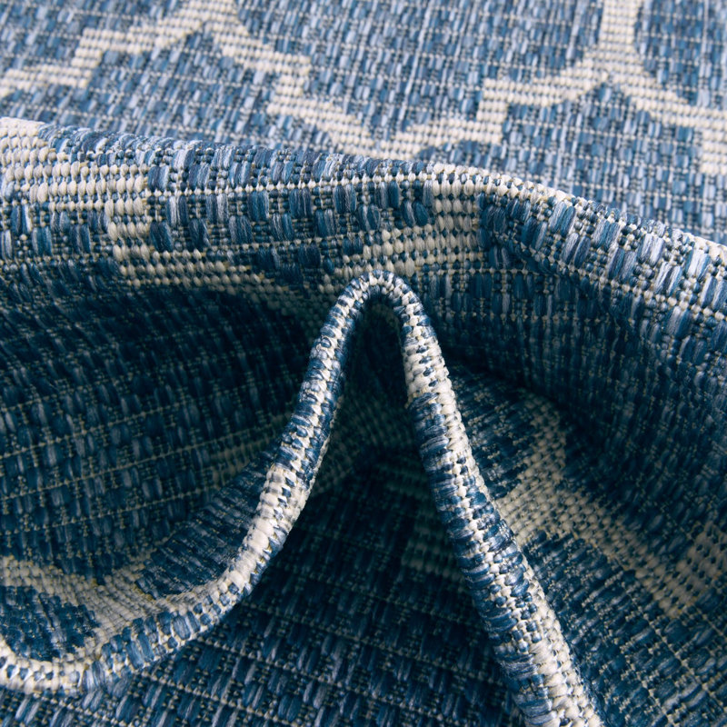 Suffolk Blue Indoor/Outdoor Area Rug, Square 7'10"