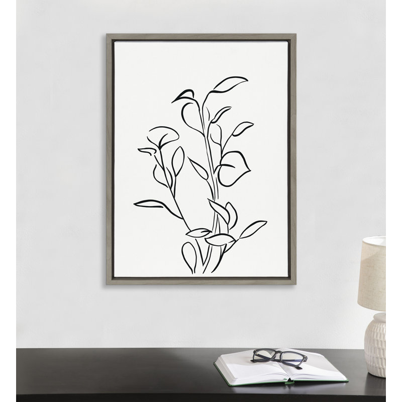 Reproduction d'art botanique sur toile, "No 2" par The Creative Bunch Studio, Cadre gris, H 24 po x l 18 po