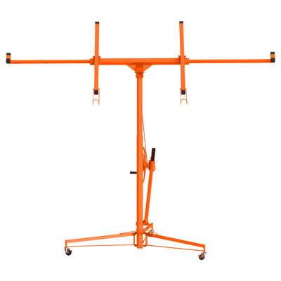 Palan à panneau à panneau de levage robuste de 11 pi - capacité de 150 lb - bras télescopique réglable à 360 ° - 3 roues verrouillables - parfait pour une installation au plafond et au mur - fonctionnement à une personne - construction durable