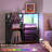 3-Tier Vinyl Record Stand With Built-In Power Outlets & Rgb Led Lights, Sturdy Metal Frame Media Storage Cabinet Holds 300+ Albums, Multi-Functional Turntable Table For Living Room