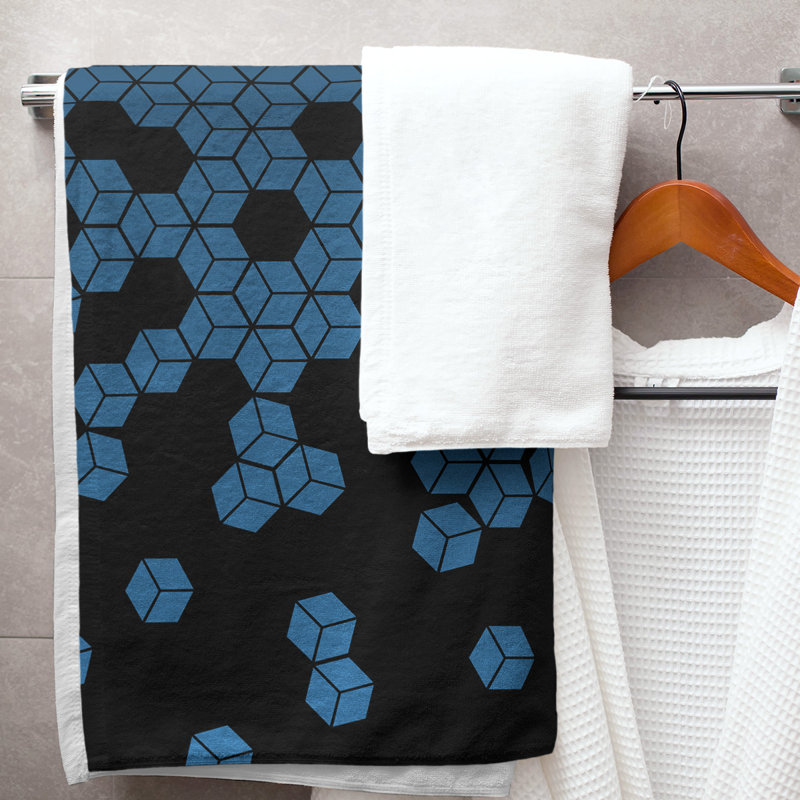 Serviette de bain cube culbuteur, bleu