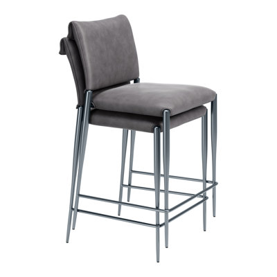 Freesia Counter Stool (Set of 2) Charcoal Gray