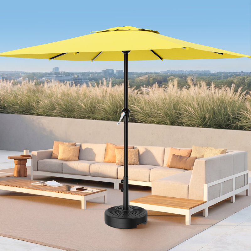 Parasol de patio rectangulaire 8 x 10 pi - UPF 50+, parasol d'extérieur robuste, Jaune