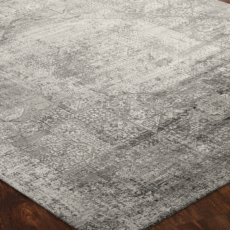 Oriental Area Rug in Gray, Rectangle 8'9" x 11'9"