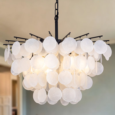 Lustre coquillage moderne 6 lumières Capiz