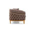 Ensemble de salon 3 pièces avec tissu d'ameublement en velours capitonné / bois taupe