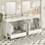 Meuble-lavabo 72 po avec lavabo en céramique, portes à fermeture en douceur, tablettes de rangement doubles et tiroir divisé - Armoire de salle de bain moderne avec beaucoup de rangement-317911917