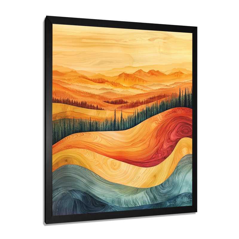 Safire - art mural paysages, H 20 po x l 12 po, Reproduction encadrée d'une seule photo, Noir