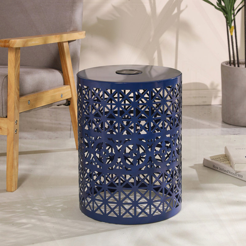 Table d'appoint avec lumière solaire intégrée, Bleu très foncé