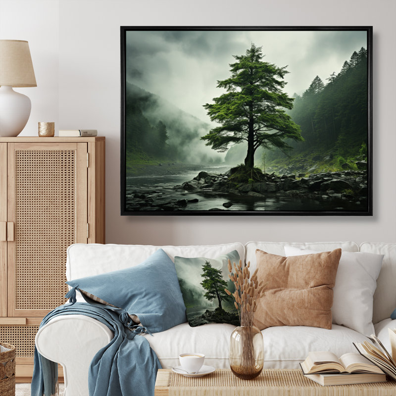 «Tree Whispering Pines I», reproduction sur toile, H 34 po x l 44 po x P 1,5 po, Noir