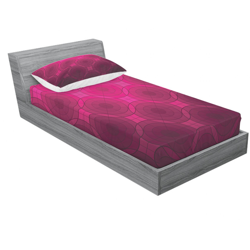 Microfiber Geometric Sheet Set, Twin Sheet Set with 1 Pillowcase