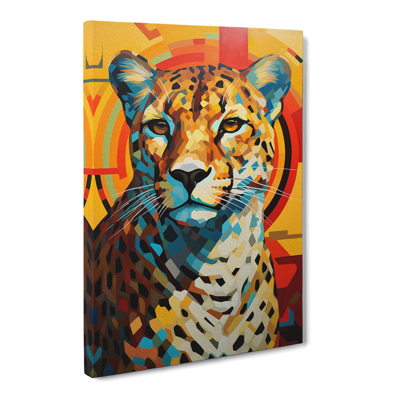 Cheetah Constructivism - No Frame Print, 60cm H x 40cm W x 3cm D