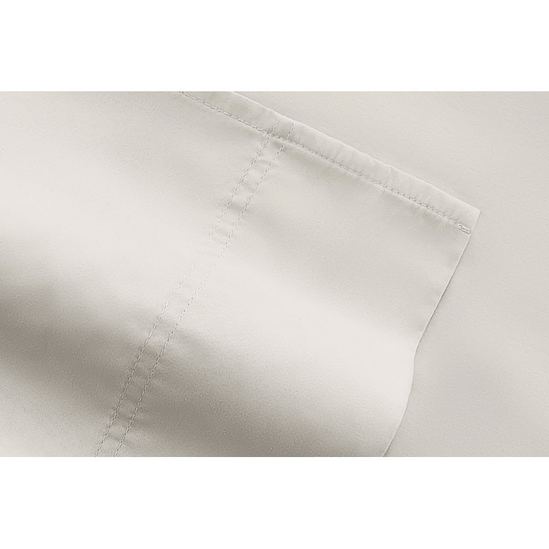 Ivory Twin Cotton Sheet Set with Pillowcase