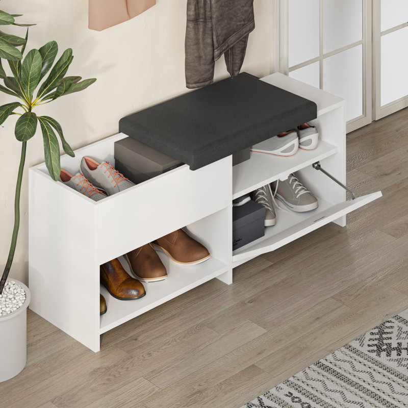 6 Pair Shoe Storage Cabinet, White