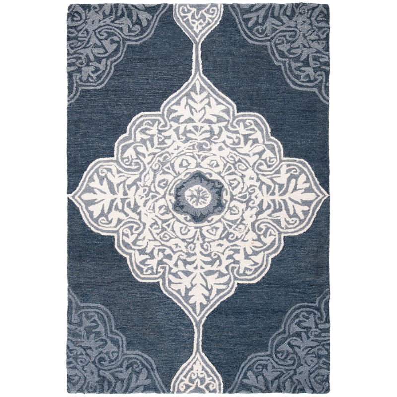 Jones Street Hand Tufted Wool Ikat Rug, Rectangle 4' x 6'