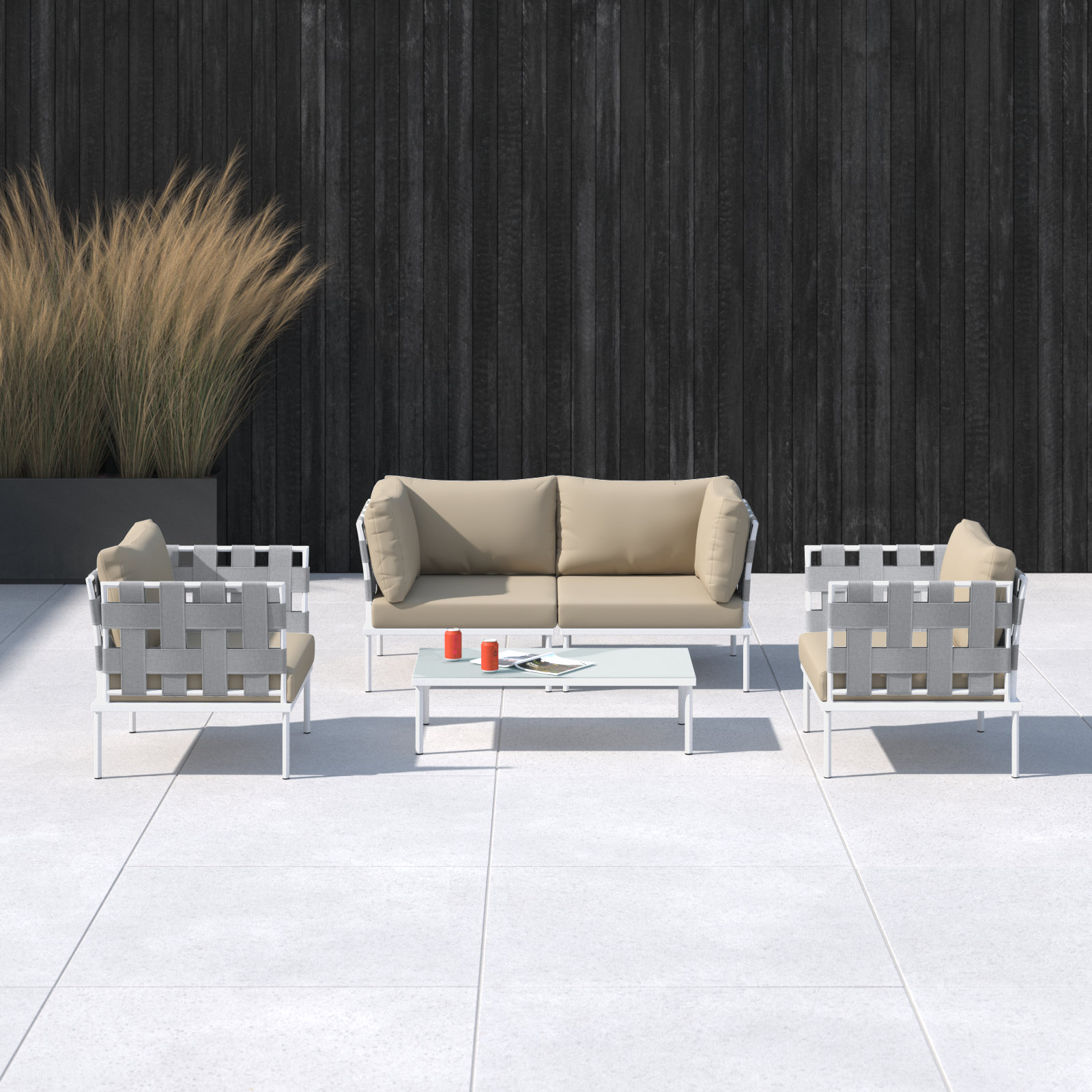 Harmony 4-Person Patio Seating Group, Beige