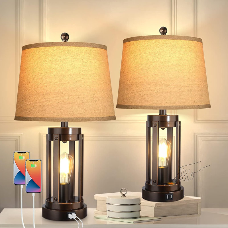 Lampe de table USB en métal Ailisha